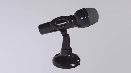 Microphone noir élégant sur support