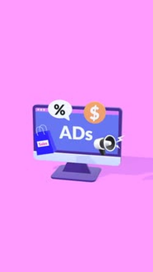 Digital Marketing Online Advertising Concept 3D Animation