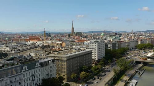 Amazing Aerial View of Vienna, Austria Skyline on Summer Day