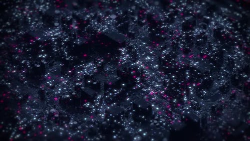 Futuristic Circuit Board Background with Glowing Particles