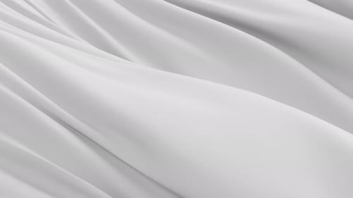 Tissu blanc lisse, plis doux, animation 3D, fond en soie, tissu ondulé, pastel, satiné