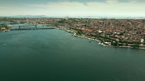 European Side of Istanbul From the Bosphorus Strait