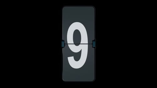 mechanical scoreboard with numbers . animation of the scoreboard with the final digit "9"
