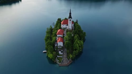 Bled Lake with Church on Small Island