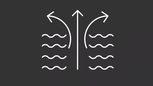 Rip currents white animated icon