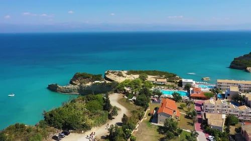Famous Canal D'amour in Sidari, Corfu island, Greece. Famous Canal d'Amour beach with beautiful rock