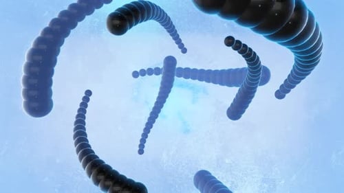 Futuristic Molecular DNA Strands Flowing Abstract Motion Background