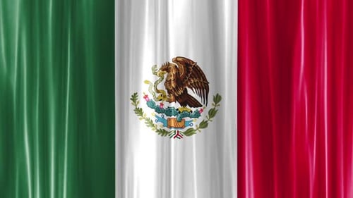 Mexico Flag Curtain Wave