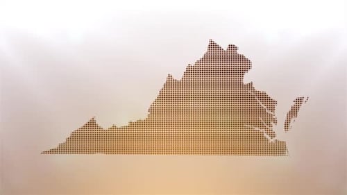 Glowing Geometric Virginia State Map Reveal Animation