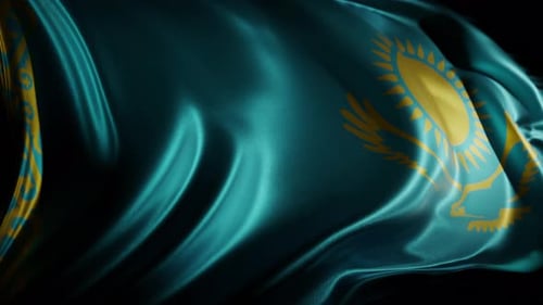 Flag of Kazakhstan | 60fps | UHD