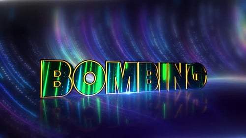 Bombing Futuristic Neon Text On Cybernetic Canvas