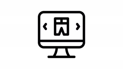 Animated Minimalist Coding Interface Icon on a Monitor