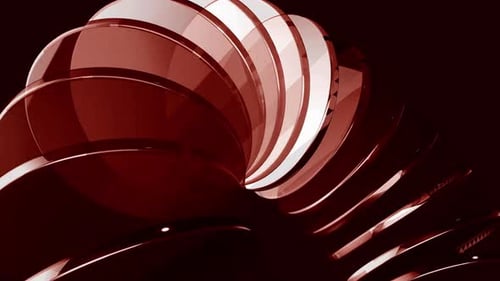 Abstrakter Hintergrund, futuristische, dunkelrote Glasstruktur, Kurvenanimation, helle Farbverlaufsform