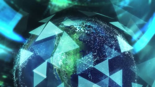 Terra em um ambiente virtual que simboliza a transformação digital global