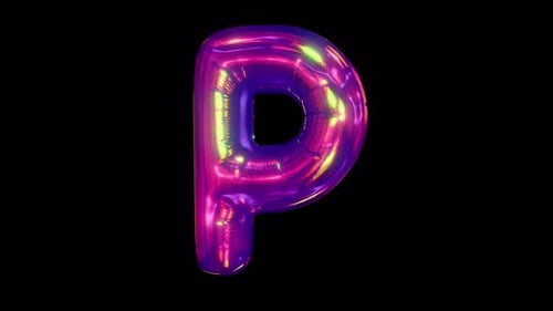 Futuristic Inflatable Letter P Animation