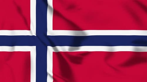 Realistic Waving Norwegian Flag Seamless Loop