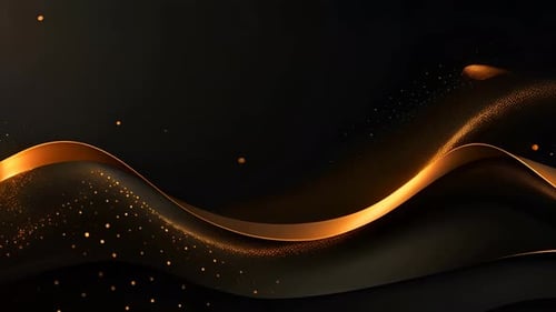 Elegant Golden Wave and Glitter Particle Background Loop