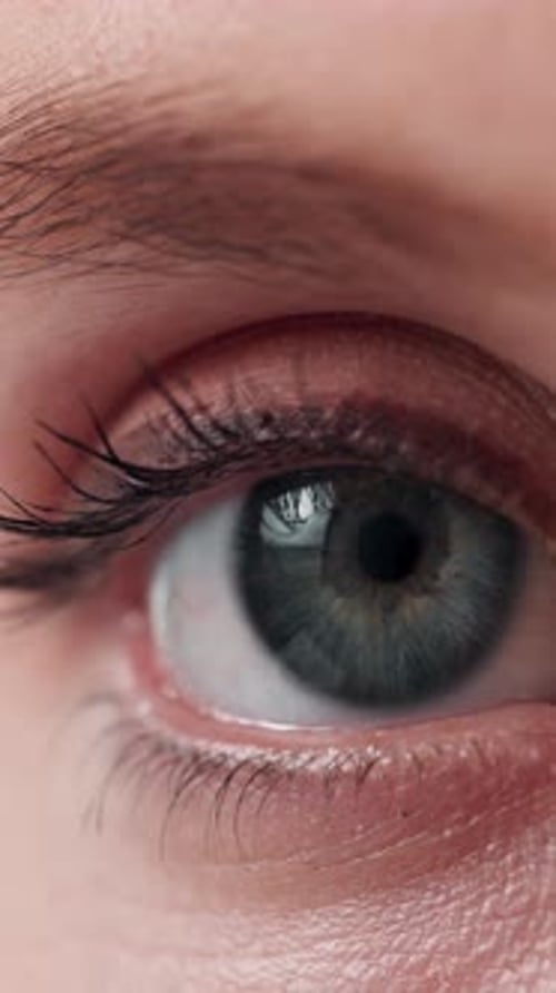 Close Up of a Woman's Eye Opening