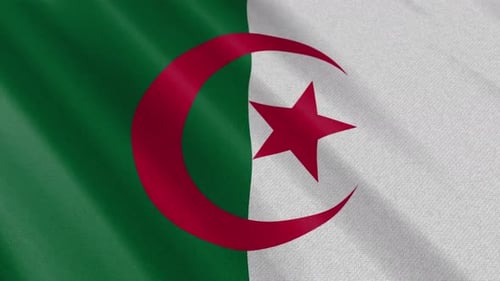 Waving Flag of Algeria Animation