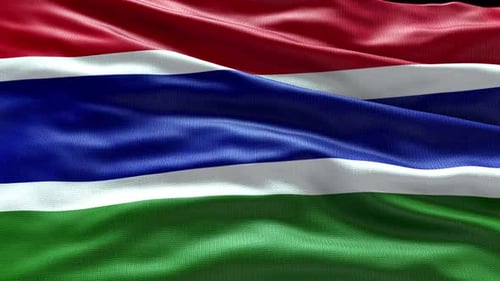 Realistic Waving Flag of The Gambia