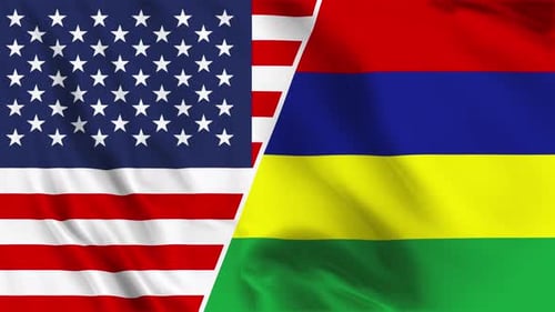 Usa And Mauritius Flag Loop