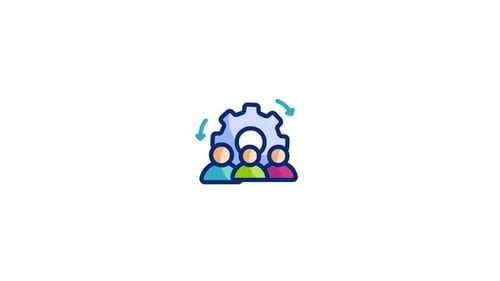 Animated Team Collaboration Process Icon