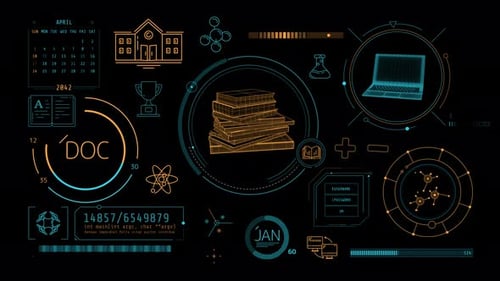 Infographic Animation On Alpha Channel About Learning And Education 4K