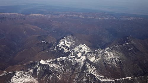Top aerial view of the desert mountains