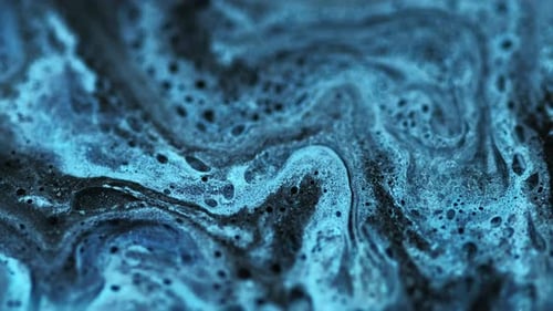Abstract Black and Blue Bubbles