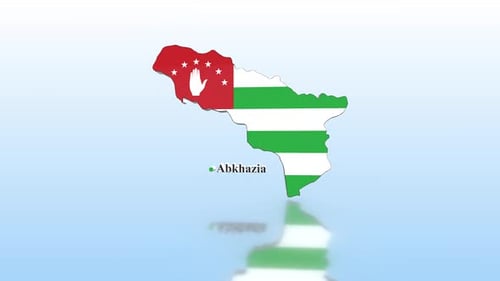 Karte von Abchasien mit Flagge