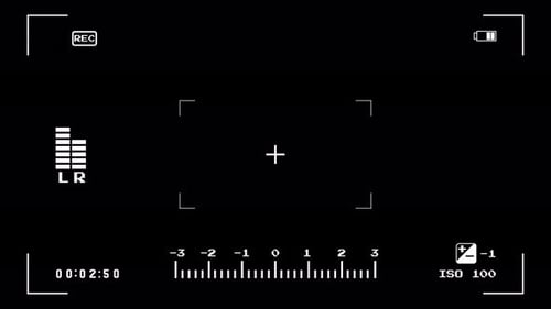 Digital Camera Viewfinder Overlay with Animated Recording Interface