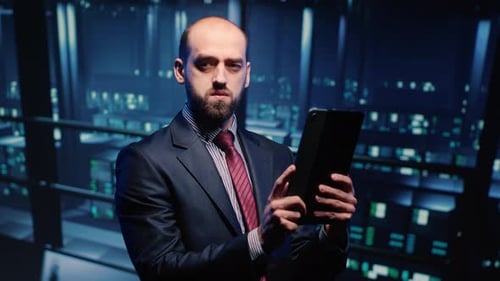 Datacenter Engineer Looking at Mainframe Diagnostics