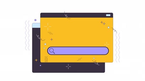Webseitenfenster mit 2D-Objektanimation in der Suchleiste öffnen