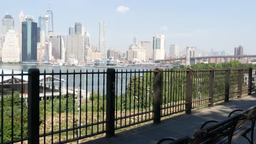 New York City Manhattan Downtown Financial District Skyline World Trade Center Brooklyn USA