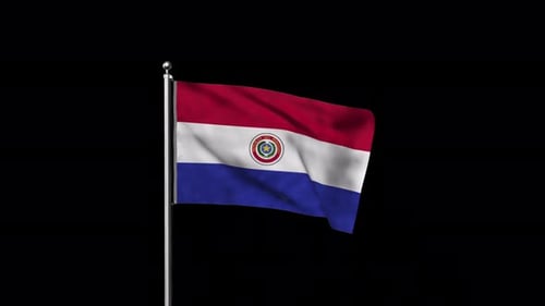 Paraguay National Flag Waving Animation