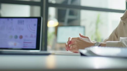 Business People Shaking Hands during Office Meeting