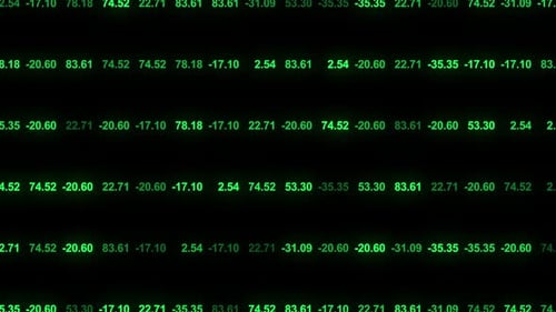 Financial Trading Screen With Green Values