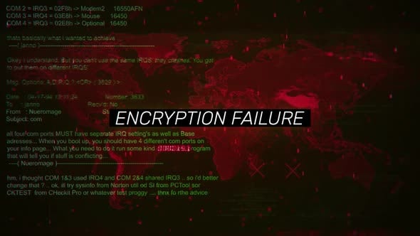 Encryption Failure Warning Text On Hacking Background Screen ...