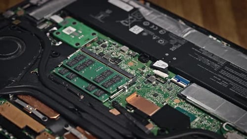 the Inside of a Laptop Computer with the Motherboard Removed