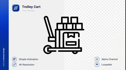Animation Trolley Cart Icon