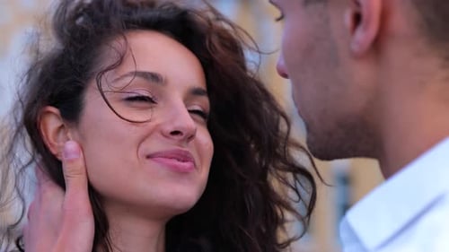 Affectionate Couple Embrace in the City