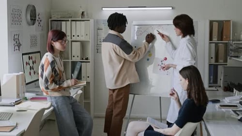 Science Students Collaborating in a Laboratory