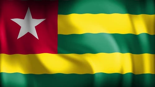 Waving Flag of Togo Seamless Loop Animation