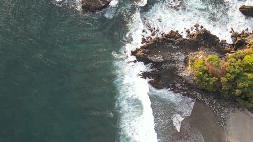 Aerial Beach Waves in Lombok