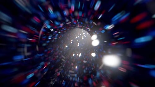 Futuristic Binary Tunnel Animation with Particles | Sci-fi & Quantum Computing