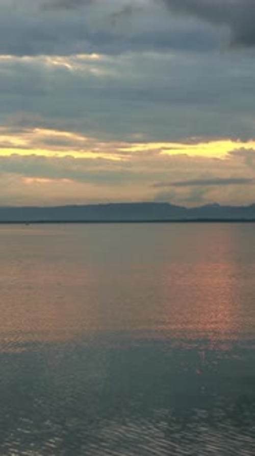 Sunset Over a Calm Lake Landscape