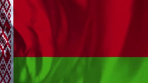Waving Belarus National Flag Realistic Animation