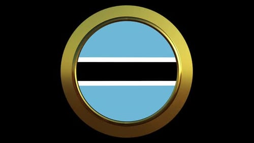 Botswana Flag Alpha Animated Loop Background