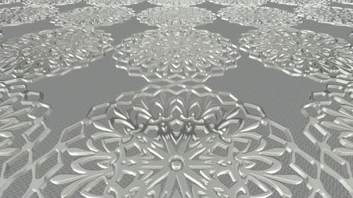 Luxus-Hintergrund mit silbernen Ornamenten, 3D-Render, Reflexion, Figuren, exklusiv