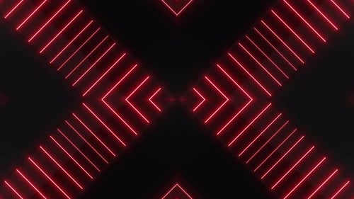 4k Abstract Red Neon Loop 6